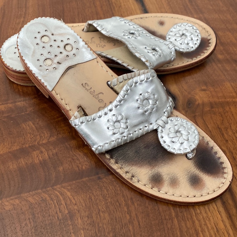 Jack Rogers Sandals, metallic 6M